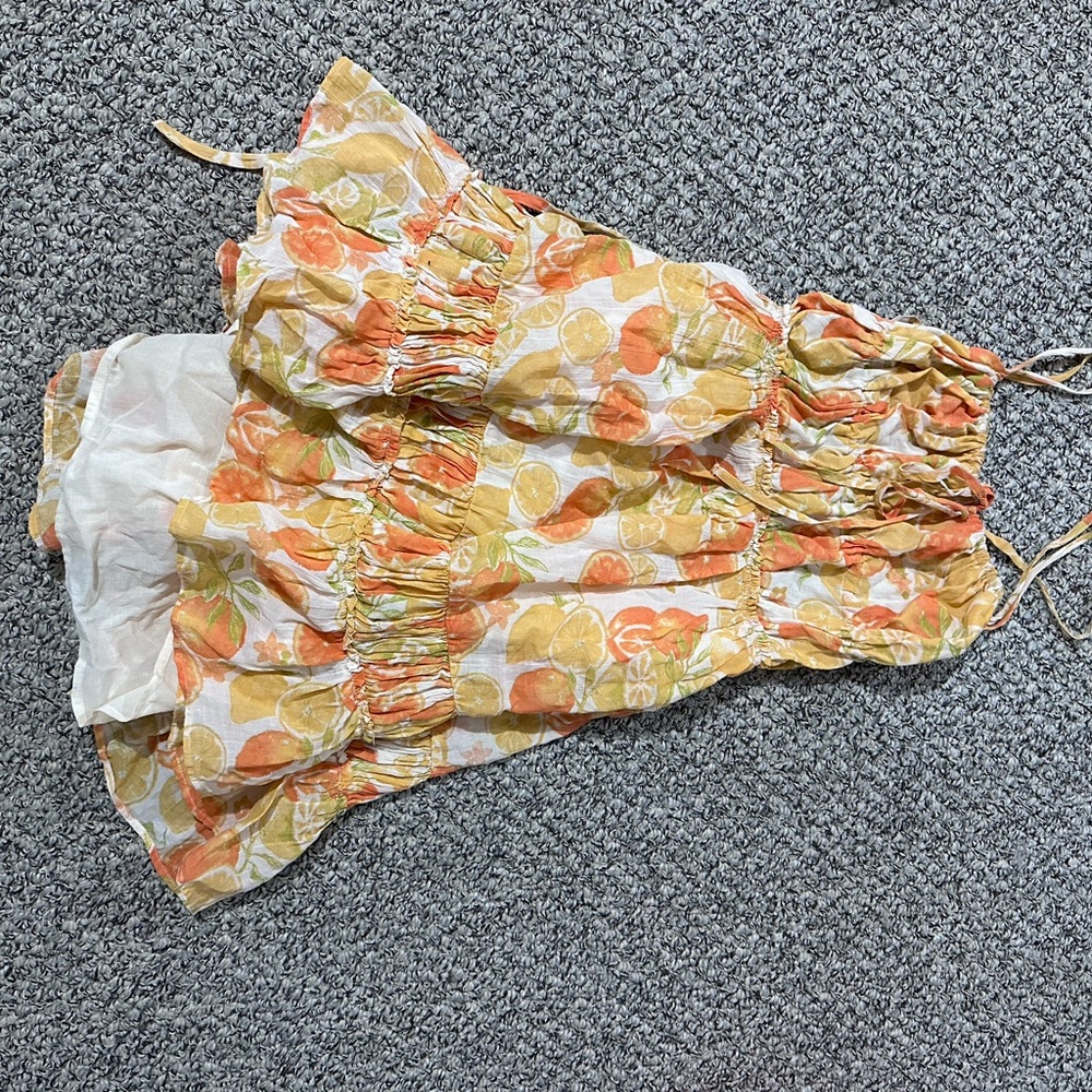 Free People Orange and Yellow Mini Dress